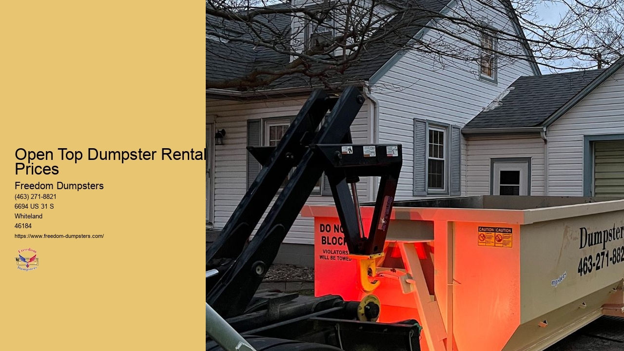 Open Top Dumpster Rental Prices
